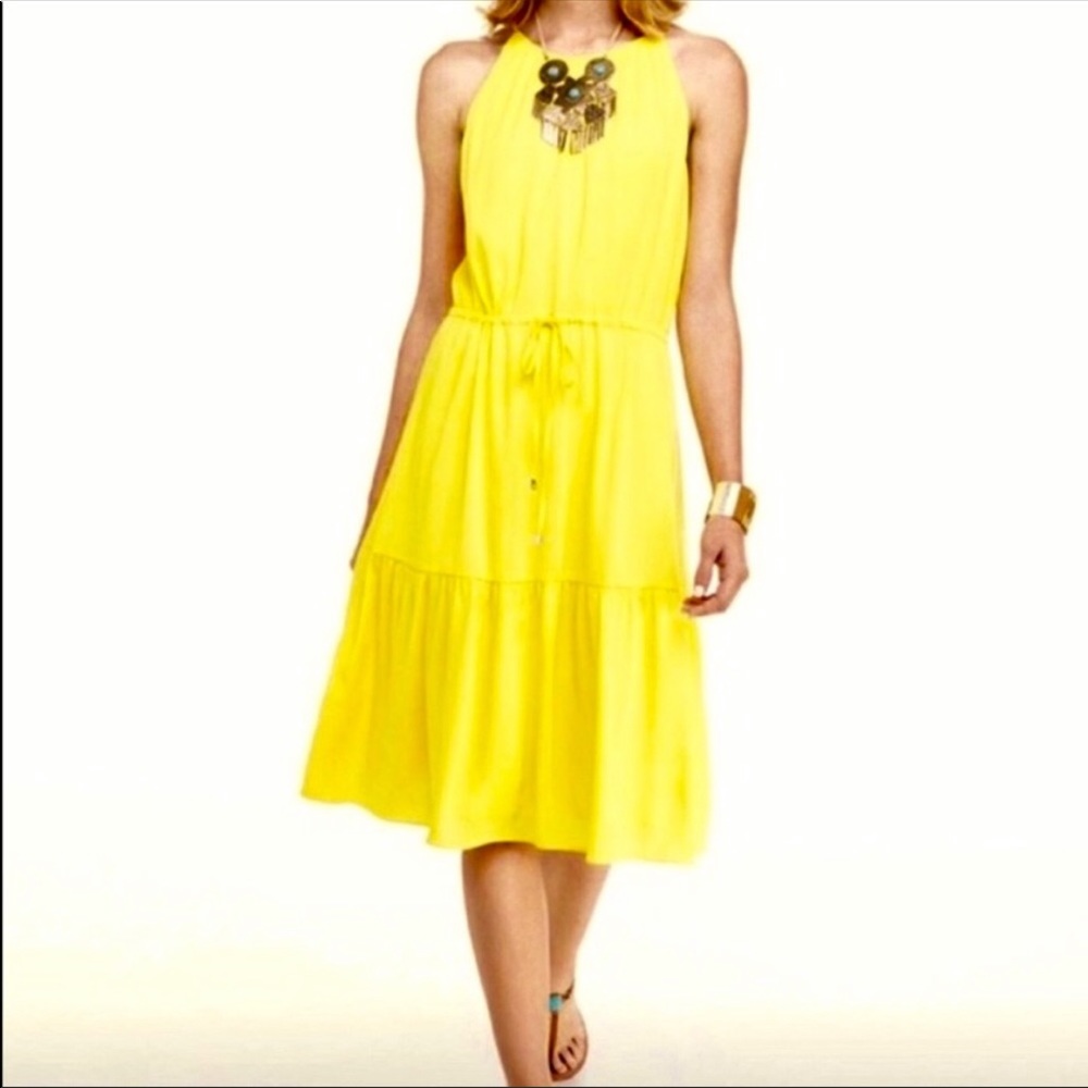 Yellow halter top dress